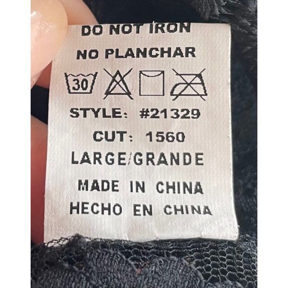 Top Chic Women's Size Large Black Sleeveless See-Through Sheer Floral Lace Top - Picture 4 of 5